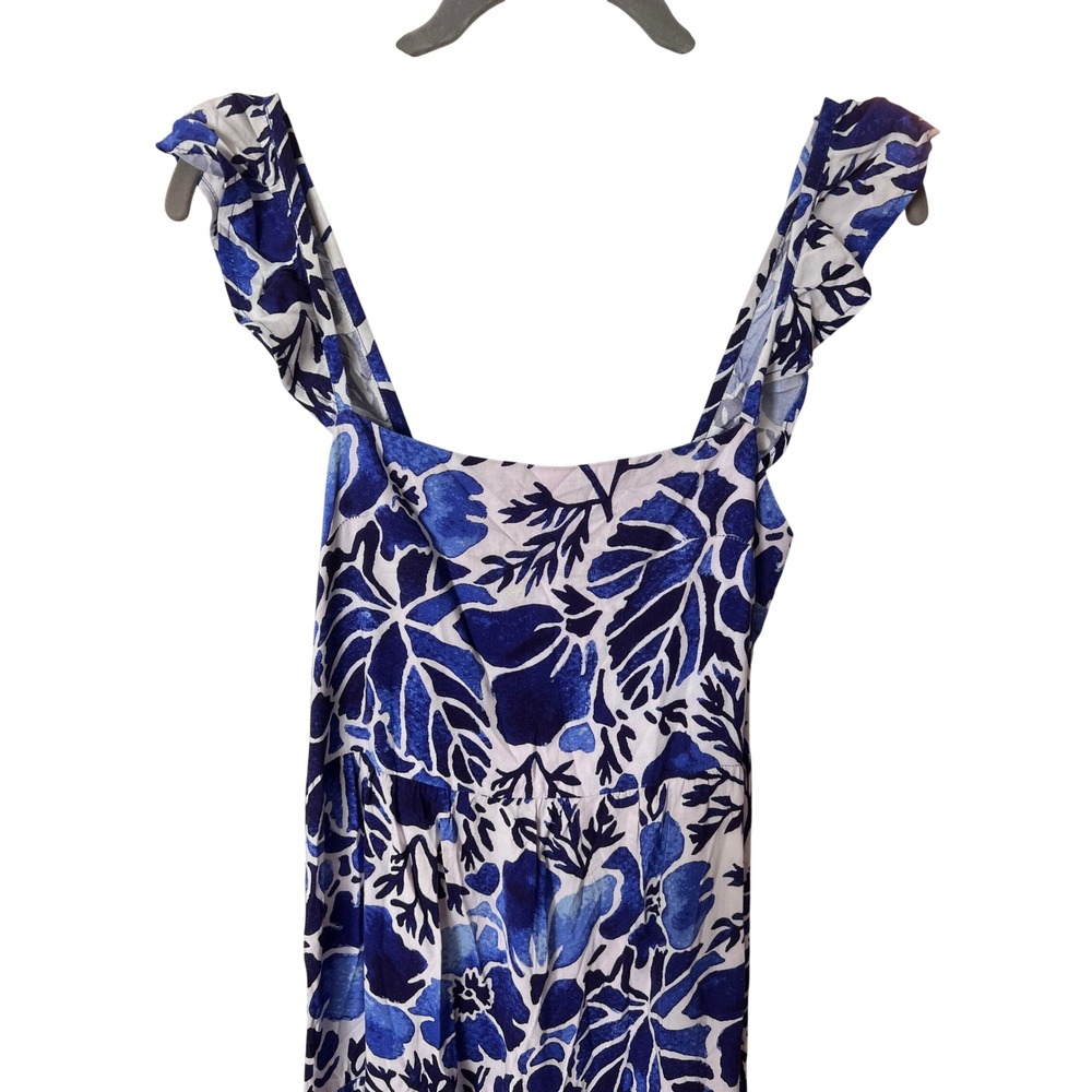 Kenny Flowers The Napa Resort Dress with Ruffle Straps Size XS Blue Floral - Picture 4 of 9